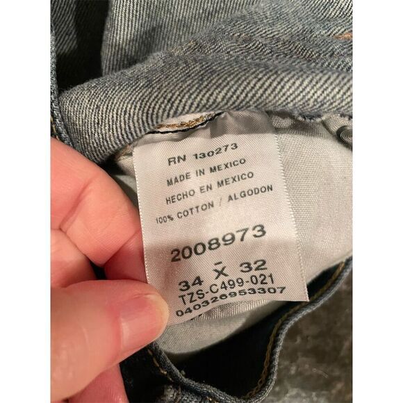 Vintage Lee Men's Straight Jeans Standard Waist 34x32 Blue Denim Solid - Picture 7 of 8